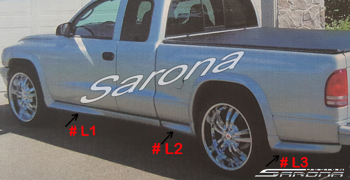 Custom Dodge Dakota  Truck Side Skirts (1997 - 2003) - $675.00 (Part #DG-013-SS)